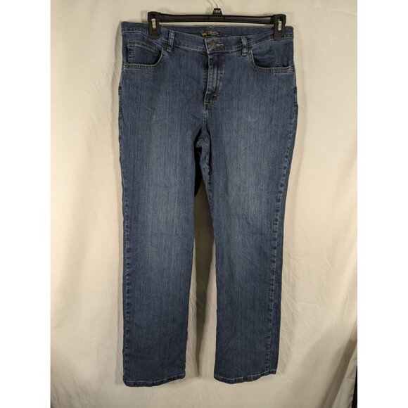 Lee Relaxed fit Straight Leg mid rise women's Jeans Medium Blue Size 14 - Picture 2 of 5